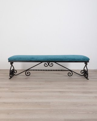 Iron 2024 upholstered bench