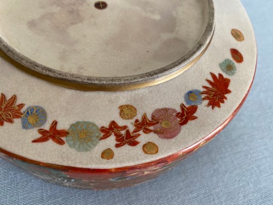 Mid 19th Century Japanese Millefleur Satsuma Round Lid Box with