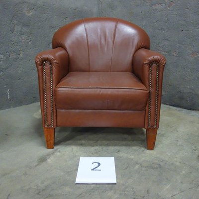 Art Deco Leather Armchair for sale at Pamono - Main Image