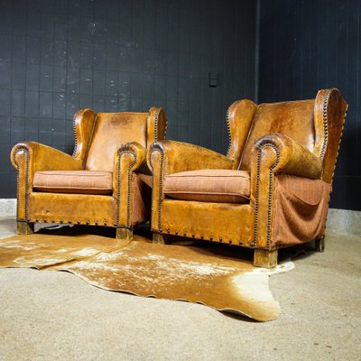 Distressed leather armchair sale deals