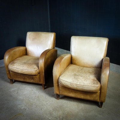 Vintage Armchairs in Leathher Set of 2