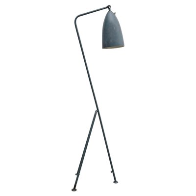 Mid-Century Modern Blue Metal Grasshopper Floor Lamp from Greta Magnusson,  1940s for sale at Pamono