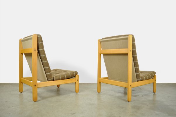 Mid-Century Oak Lounge Chairs by Bernt Petersen for Schiang Furniture,  Denmark, 1960s, Set of 2 for sale at Pamono
