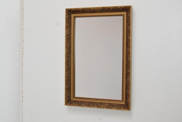 Mid-Century Gold Frame Mirror, 1960s for sale at Pamono