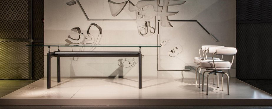 At table with Charlotte Perriand and Le Corbusier