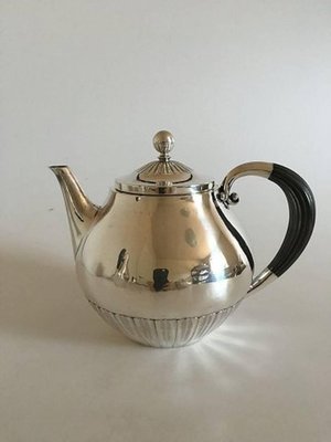 Georg Jensen Georg Jensen Signed Sterling Silver Coffee Teapot Kettle With Wood handle 