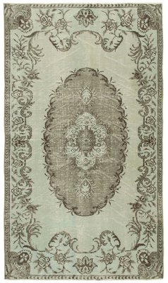 Turkish Grey Overdyed Runner Rug for sale at Pamono