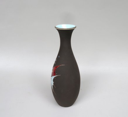 Vaso Da Tavolo Moderno In Ceramica Gilde | Colore Argento/Antracite | Altezza 24,5 Cm | Decorazione Elegante Per Casa E Ufficio