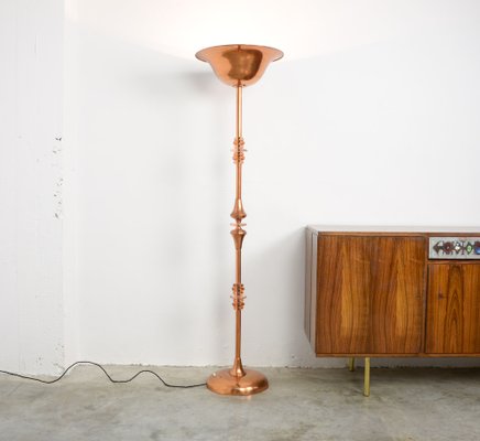 copper and grey floor lamp