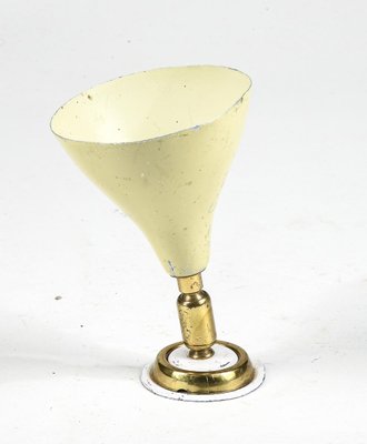 Paire D'appliques Murales De Style Stilnovo En Laiton, Verre Bleu Et Rose Mi Si%c3%a8cle Moderne