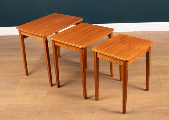 Mid Century Teak Nesting Coffee Tables 1960s Set of 3