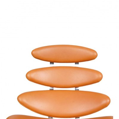Corona Chair in Cognac Aniline Leather by Poul Volther for