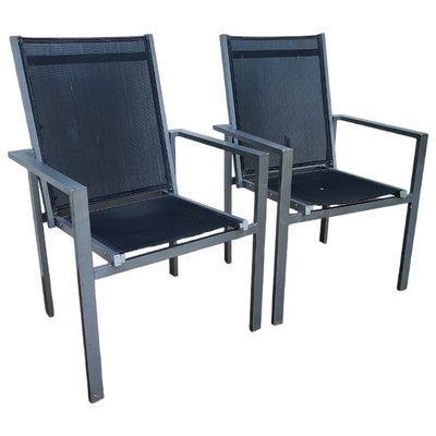 Vintage Chairs with Aluminum Structure. Set of 4 for sale at Pamono