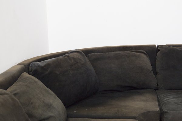 Brown microfiber store sectional couch