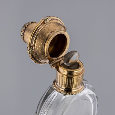 19th Century French 18k Gold Mounted Scent Perfume Bottle, 1890s