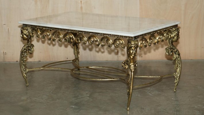 Table Basse Avec Plateau En Faux Marbre Bout De Canapé 2 Niveaux Avec Étagère Blanc - Table