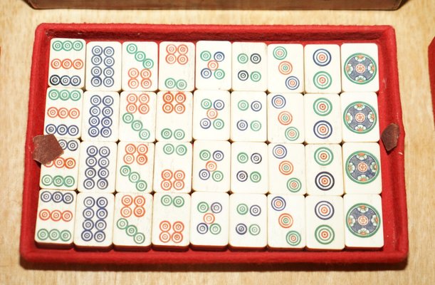 Chinese Mahjong Game with Counters, 1900s for sale at Pamono