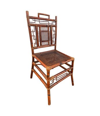 French Chinoiserie Dining Chairs in Bamboo 1920s Set of 6