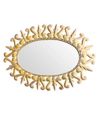 Espejo ovalado sol plateado metal vintage · Vintage Spanish sunburst mirror  (VENDIDO) - Vintage & Chic
