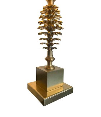 French Pinecone Lamps in Brass with Orignal Shade from Maison Charles,  1960s for sale at Pamono