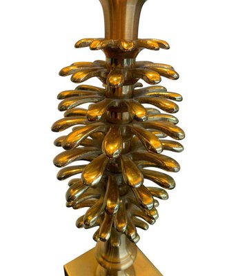 French Pinecone Lamps in Brass with Orignal Shade from Maison