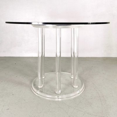 Vintage Round Dining Table in Acrylic Glass 1980s