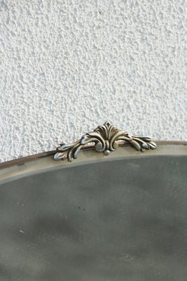 Miroir De Poche Vintage Biseauté Des Années 1950 – Doré, Double Face, Longueur 16 Cm