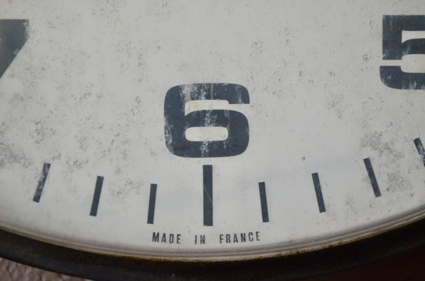 Horloge Murale BODET – Style Usine – Années 70 – Originale – Quartz Batterie