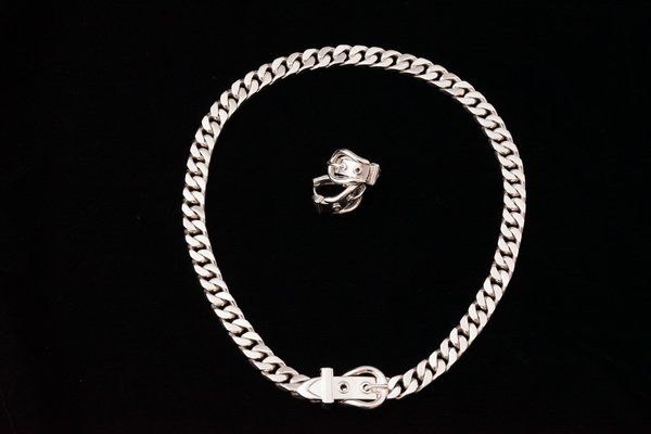 Vintage Hermes Paris Sterling Silver Choker Necklace W/Original Box  c.1960's - Los Angeles Gold & Silver