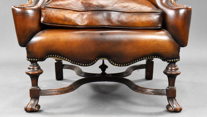 Victorian leather armchair sales