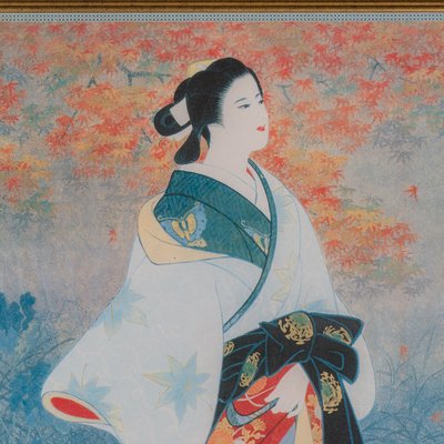 肉筆画美人画 GeishaGirl 着物アンティーク風画額縁付 s-l1200.png