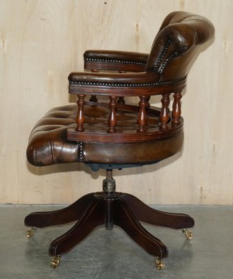 Chesterfield Directors Chair in Brown Leather 1930s for sale at