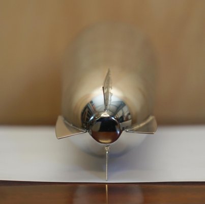 Art Deco Style Silver Hallmarked Zeppelin Cocktail Shaker, 1960s
