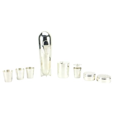 Art Deco Style Silver Hallmarked Zeppelin Cocktail Shaker, 1960s