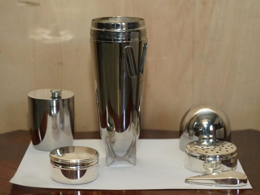 ZEPPELIN SHAKER 40 シルバー 未使用品 Art Deco Style Silver Hallmarked Zeppelin Cocktail Shaker, 1960s