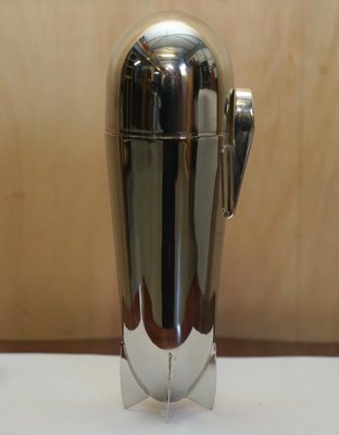 Art Deco Style Silver Hallmarked Zeppelin Cocktail Shaker, 1960s