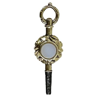 19th Century Gold Watch-Key with Double Colour Agate for sale at