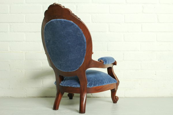 Antique Louis XV Mahogany Armed Portrait Chair, 1950s for sale at
