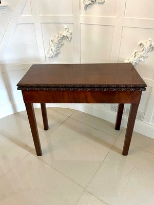 Antique 18th Century George III Chippendale Mahogany Carved Card Table 1780s
