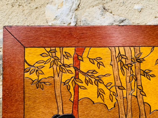 Painted Teak Glazed Tall Wall Cabinet - Ca 1920 Painted Teak Glazed Tall Wall Cabinet - Ca 1920