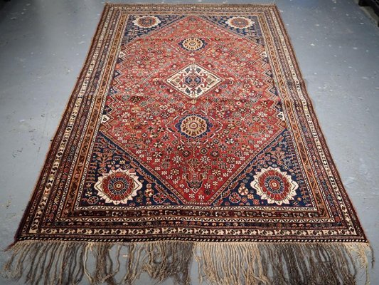 Antique Silk Wefted Tribal Qashqai Rug for sale at Pamono