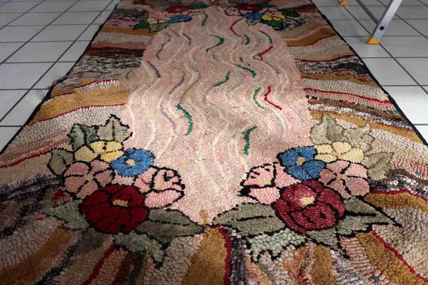 Antique American Hooked Rug, 1880s for sale at Pamono