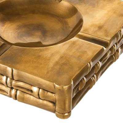 Aschenbecher aus Messing und Bambus von PC Collection bei Pamono kaufen