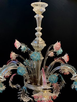 Vintage Murano Glass Chandelier by Galliano Ferro, 1950s for sale