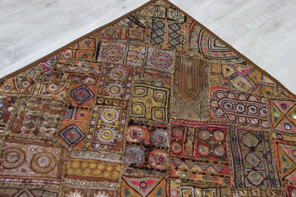 Vintage Embroidered Wall Hung Patchwork Tapestry, Kutch, India for