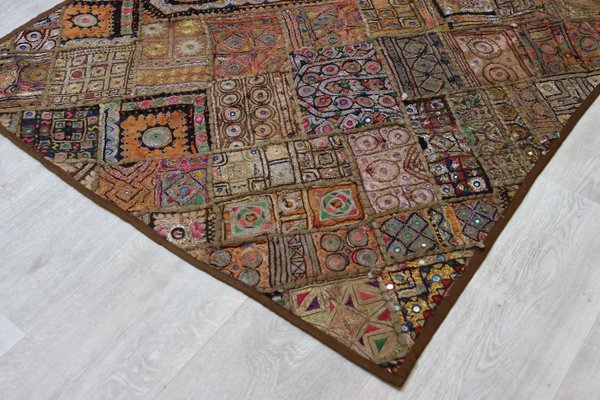 Vintage Embroidered Wall Hung Patchwork Tapestry, Kutch, India for