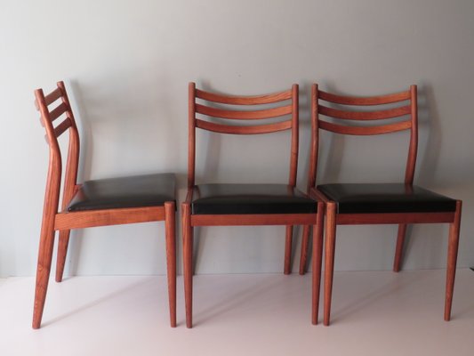 Danish Teak Dining Room Chairs 1960s Set of 3 for sale at Pamono
