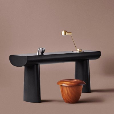 Apricot Color Console Table in Wood by Aldo Bakker for Karakter