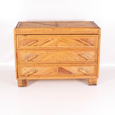 Wood and 2024 rattan dresser