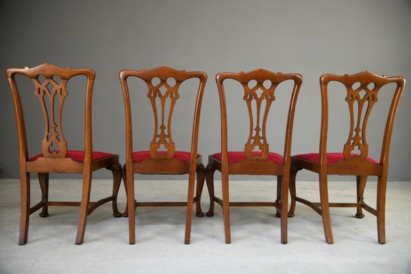 Chippendale Style Dining Chairs in Oak Set of 6 for sale at Pamono